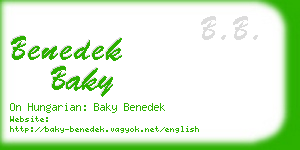 benedek baky business card